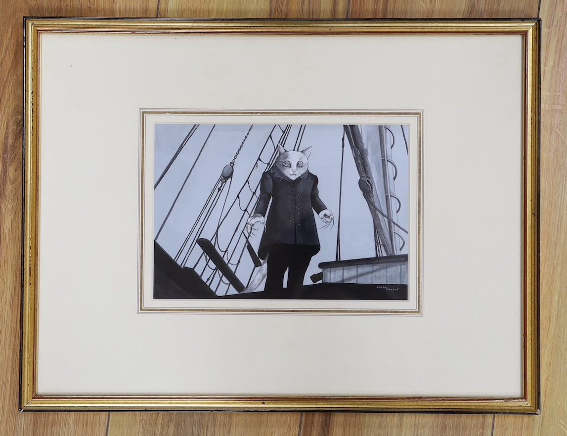 Susan Herbert (1945-2014), bodycolour on tinted paper, Nosferatu, signed, with Chris Beetles 2004 label verso, 14 x 21cm